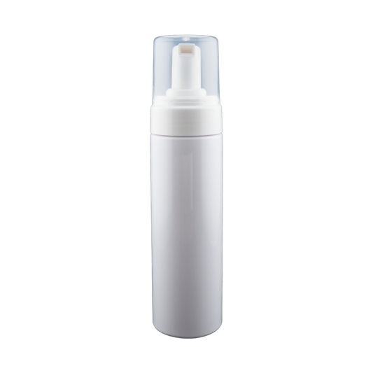 8 oz foam pump bottle white w clear overcap